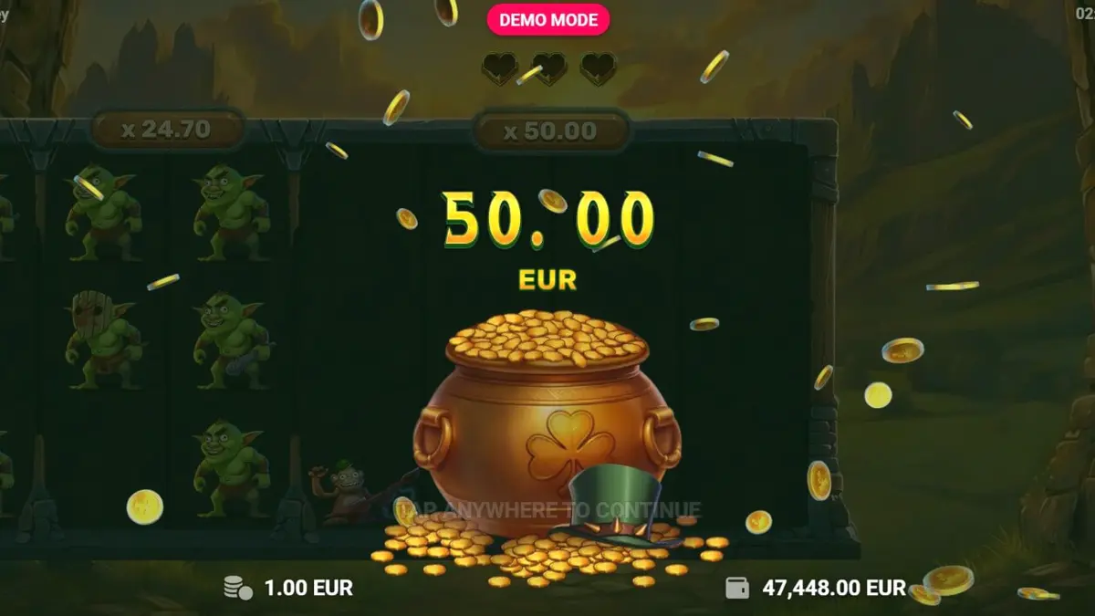 Monkey Money slot game interface showing the monkey character in a dungeon setting.